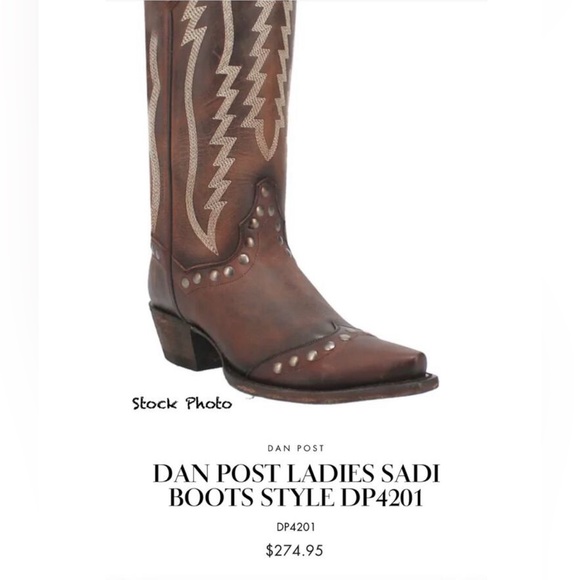 NWT 💠 Dan Post “Sadie” Snip Toe Western Boot 4201
Inside Zipper & V-Back Sz 7.5 - Picture 3 of 16